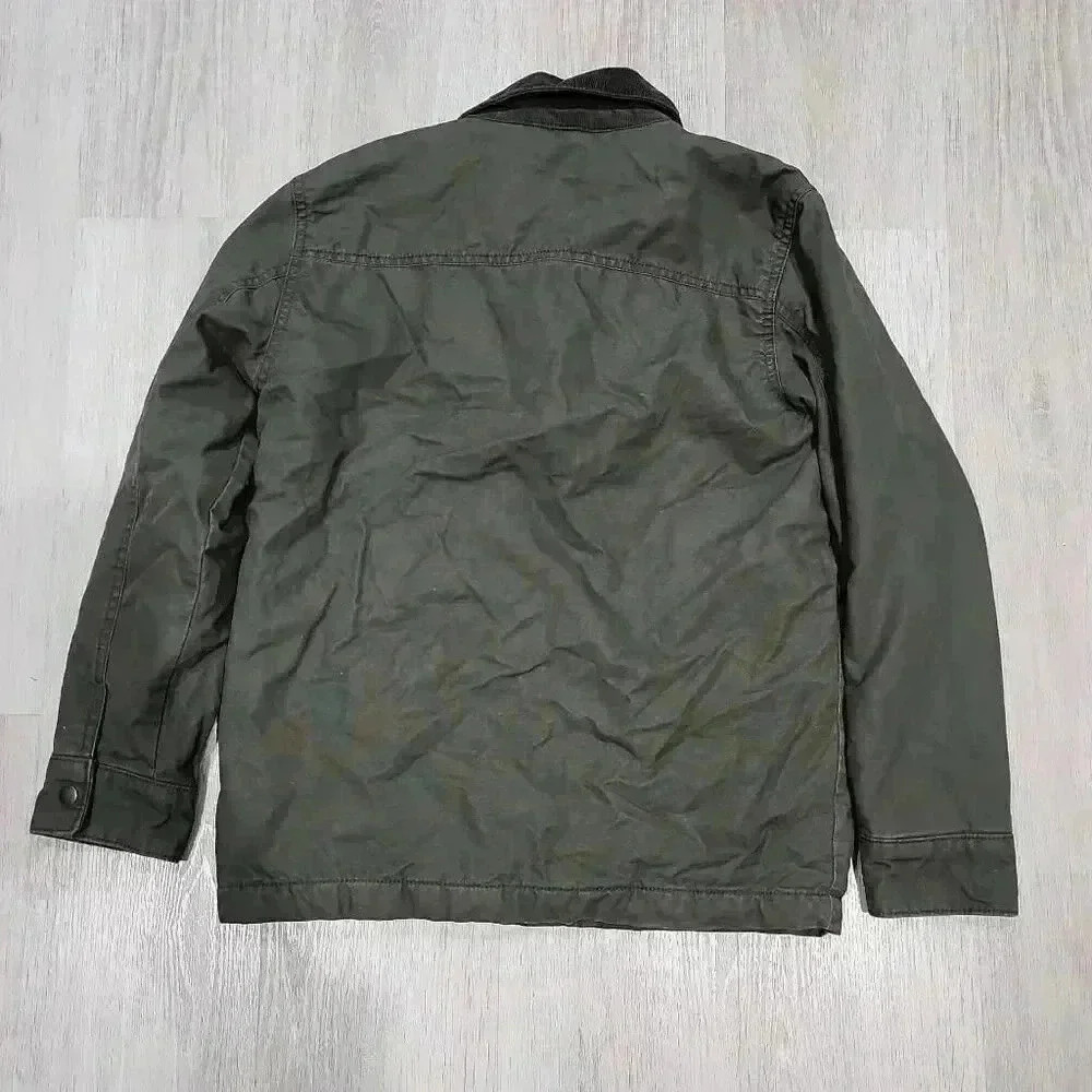 Old Navy Mens Long Sleeve Lined Collared Button Front Jacket Olive Green Size XL - Picture 7 of 8